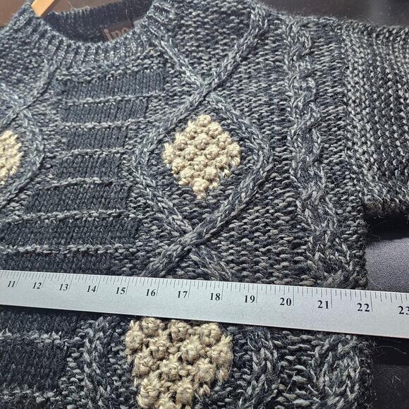 Vintage Inc. Sweater Mens Medium Gray 90s Geometric Cosby Academia Retro Grandpa - Picture 7 of 8